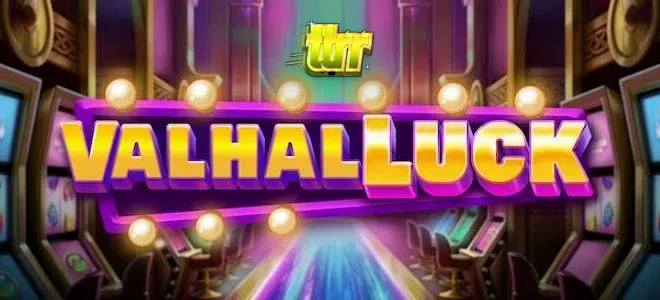 Visual vibrante e temático do slot ValhalLuck com elementos nórdicos